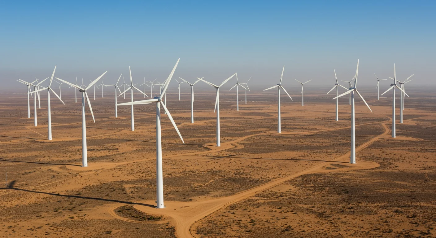 Wind Turbines against Mauritanian Sky
